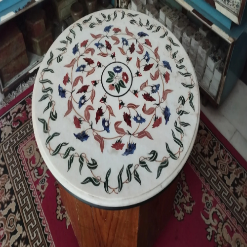 Marble Inlay Table Top - Color: Multi