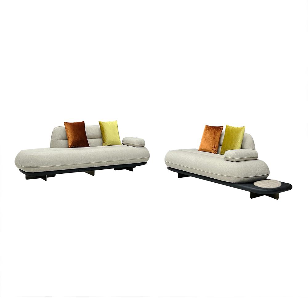 Italian Minimalist Low Slung Fabric Sofa, Versatile Designer Living Room Lounge Sofa - Artwork: Handmade