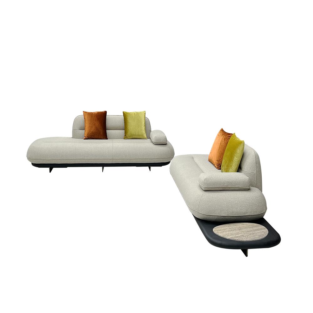Italian Minimalist Low Slung Fabric Sofa, Versatile Designer Living Room Lounge Sofa