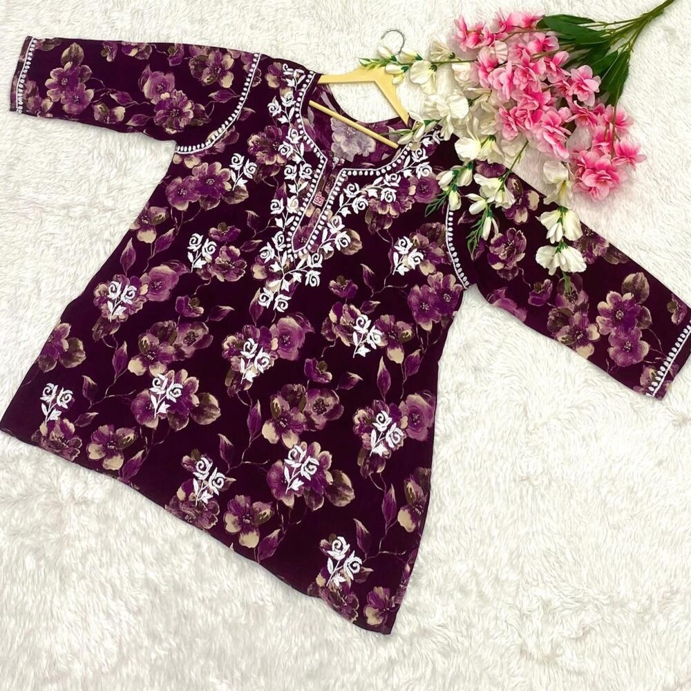 Plus Size Rayon Short Top - Bust Size: Available Up To 48 Inches