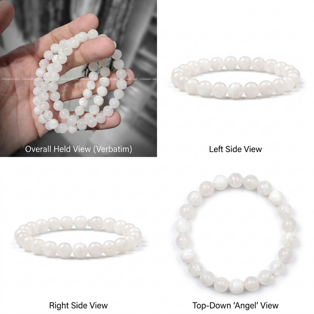 Natural White Agate Stone Bracelet