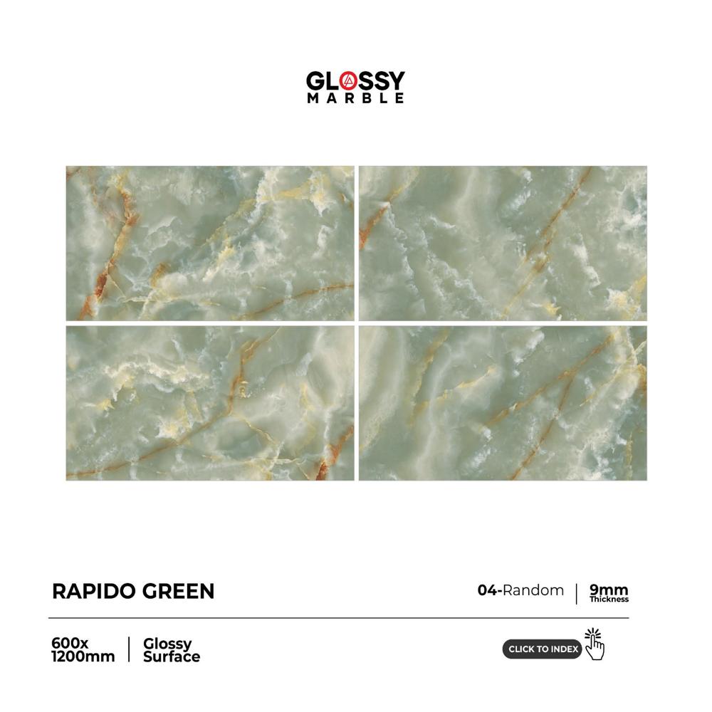 rapido green Glossy Vitrified Tile