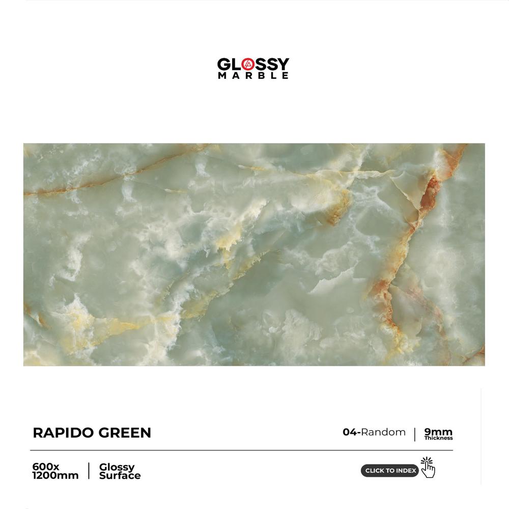 rapido green Glossy Vitrified Tile