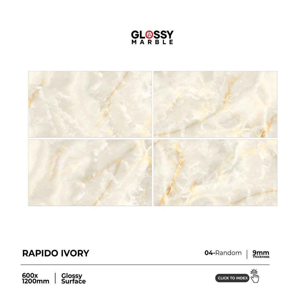 rapido ivory Glossy Vitrified Tile