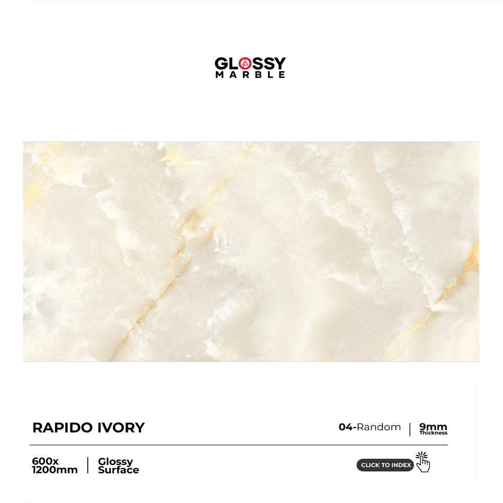 rapido ivory Glossy Vitrified Tile