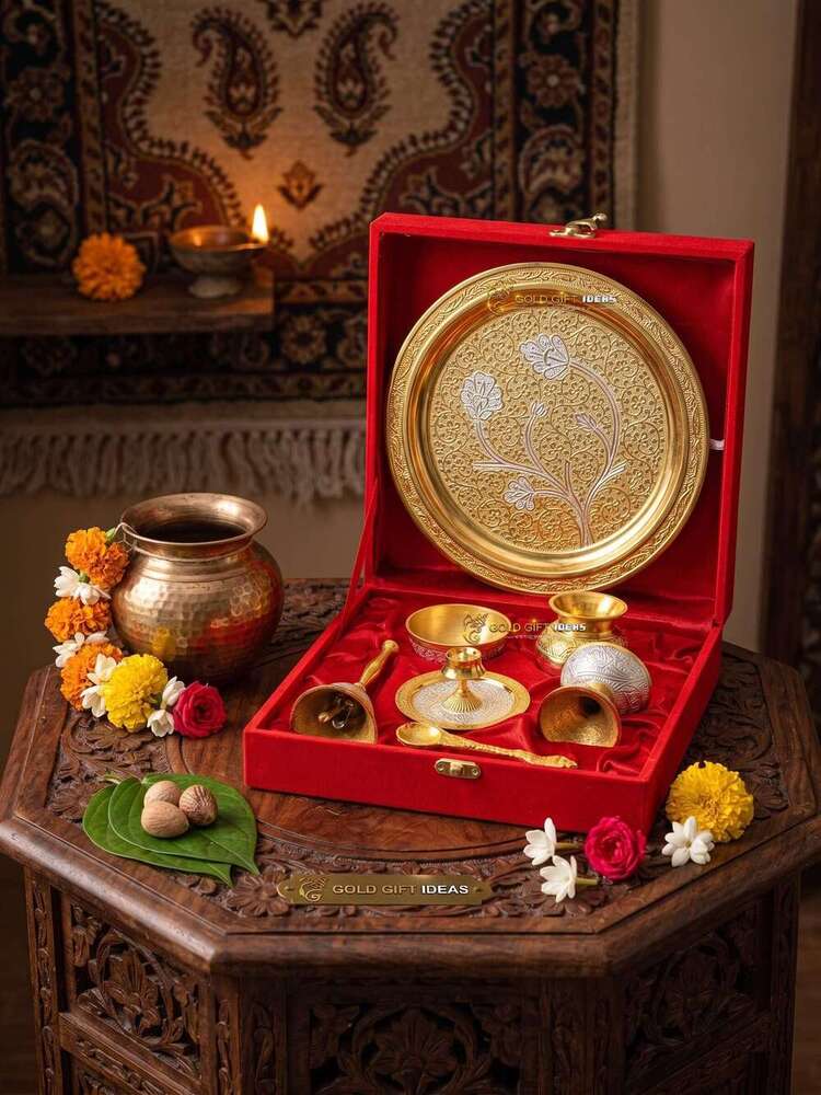 Pooja Thali Gift Set - Color: Silver
