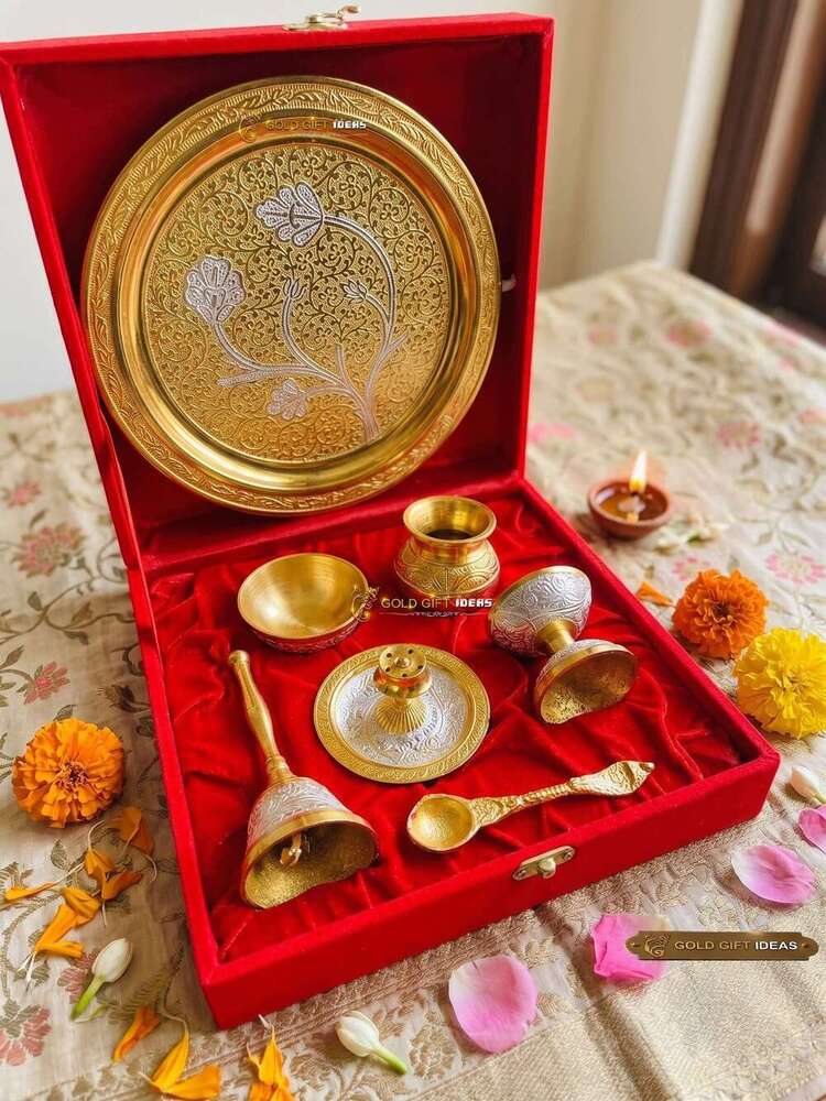 Pooja Thali Gift Set - Color: Silver