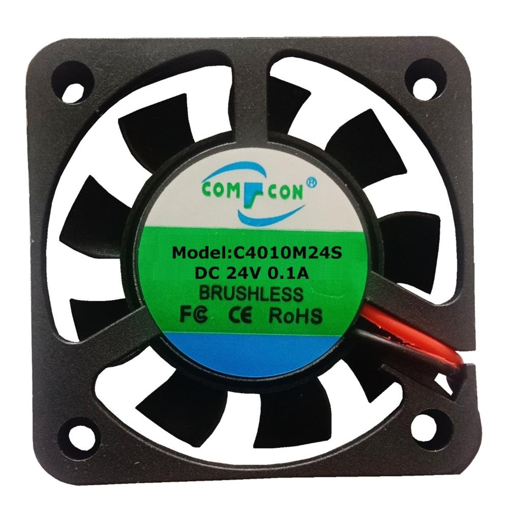 Comfcon C4010M24S 24Vdc 0.1A 4010Mm Ball Bearing Industrial Axial Cooling Fan - Blade Material: Plastic