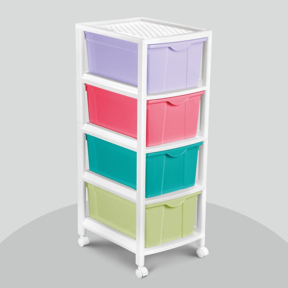 Nayasa Carnival Tuckins No. 4 (Big Size) | Multi-Compartment Plastic Drawers | Storage Organizer | Multipurpose Plastic Modular Storage Organizer Box