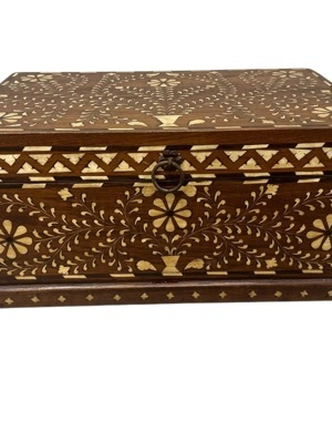बोन इनले टीक वुड बॉक्स, sagwan wood