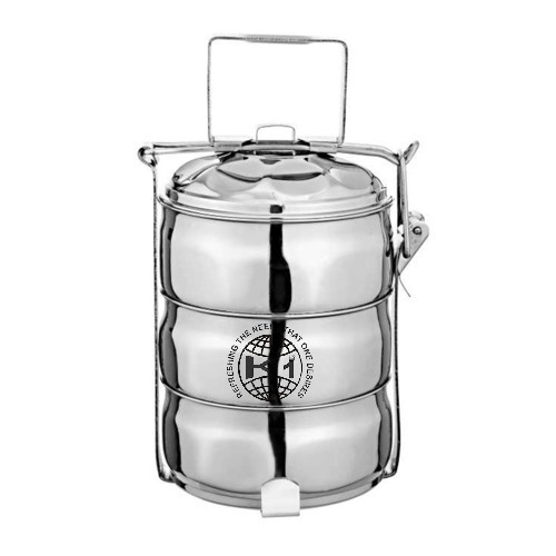 Premium Stainless Steel Insulated Lunch Box Set With Vacuum Flask & Carry Bag - Stainless Steel, Compact Blue, Thermal Insulation, Snap-on Lids, Adjustable Strap