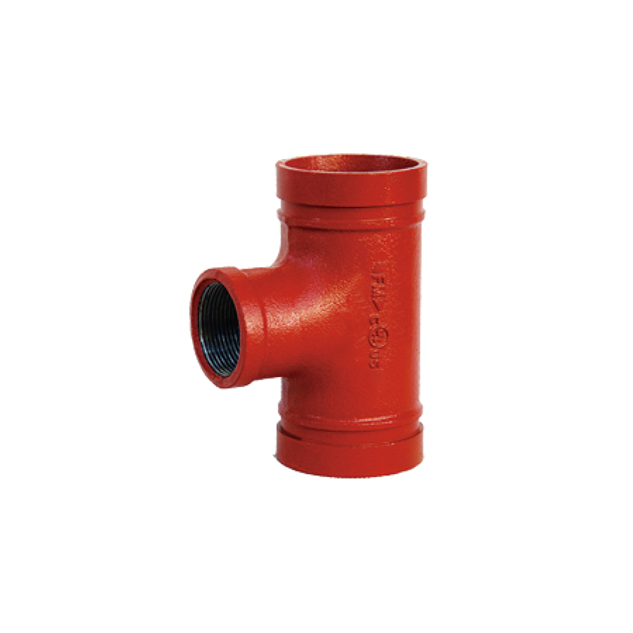 Grooved Reducing Tee Threaded Ends