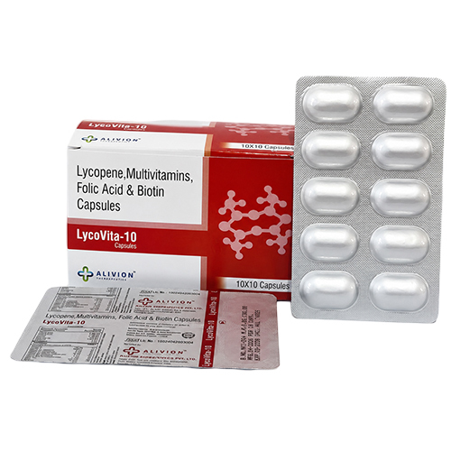LycoVita-10-Lycopene Multivitamins Folic Acid Biotin Capsules