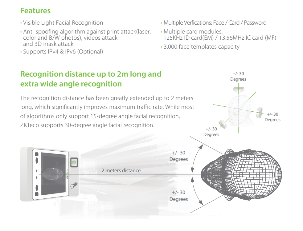 Zkteco Miniac Plus - Data Capacity: 3