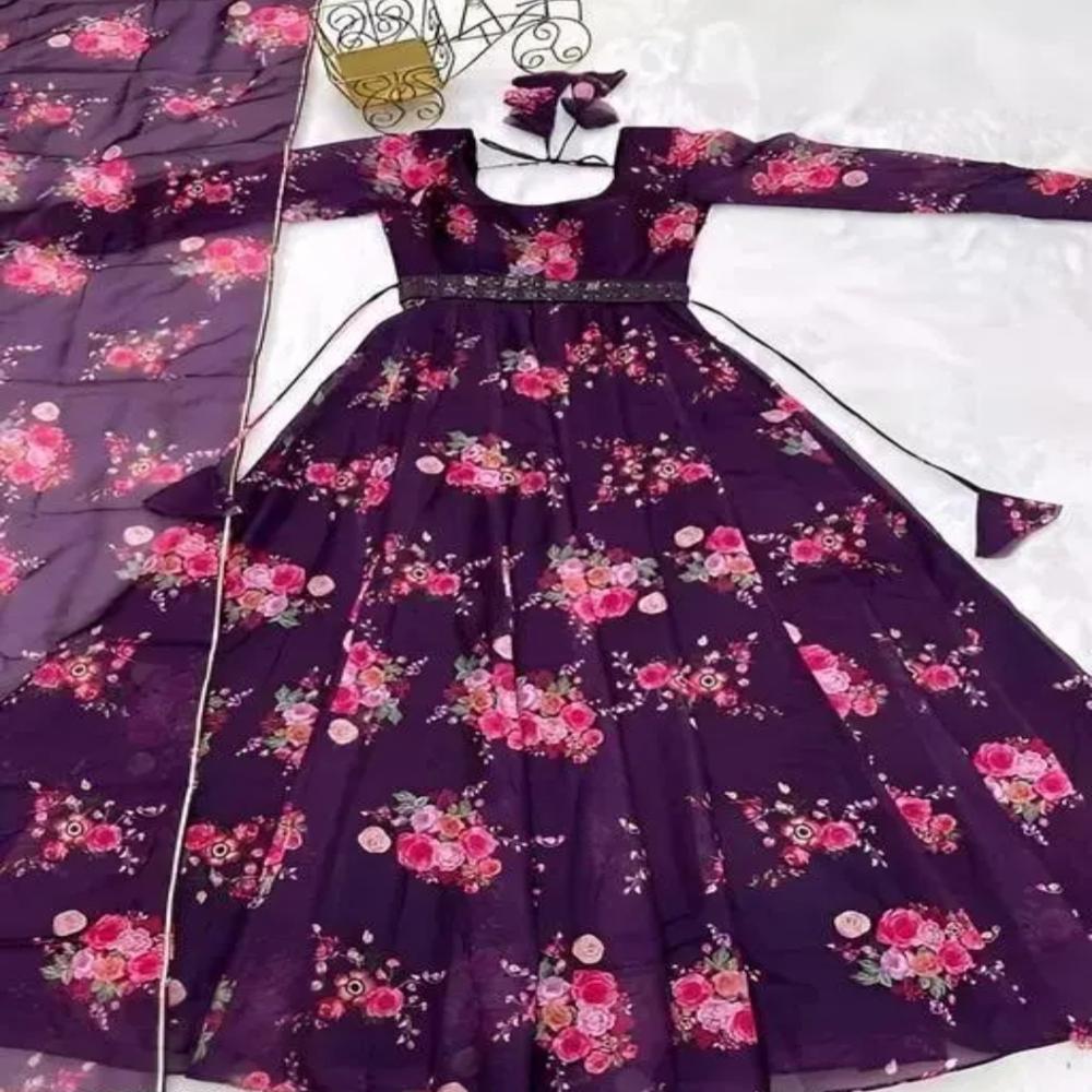 ladies fancy long gown duptta collection