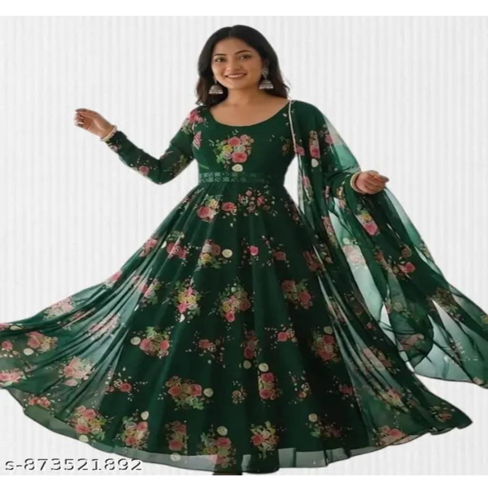ladies fancy long gown duptta collection