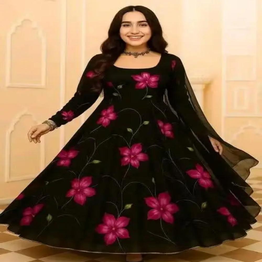 ladies fancy long gown duptta collection