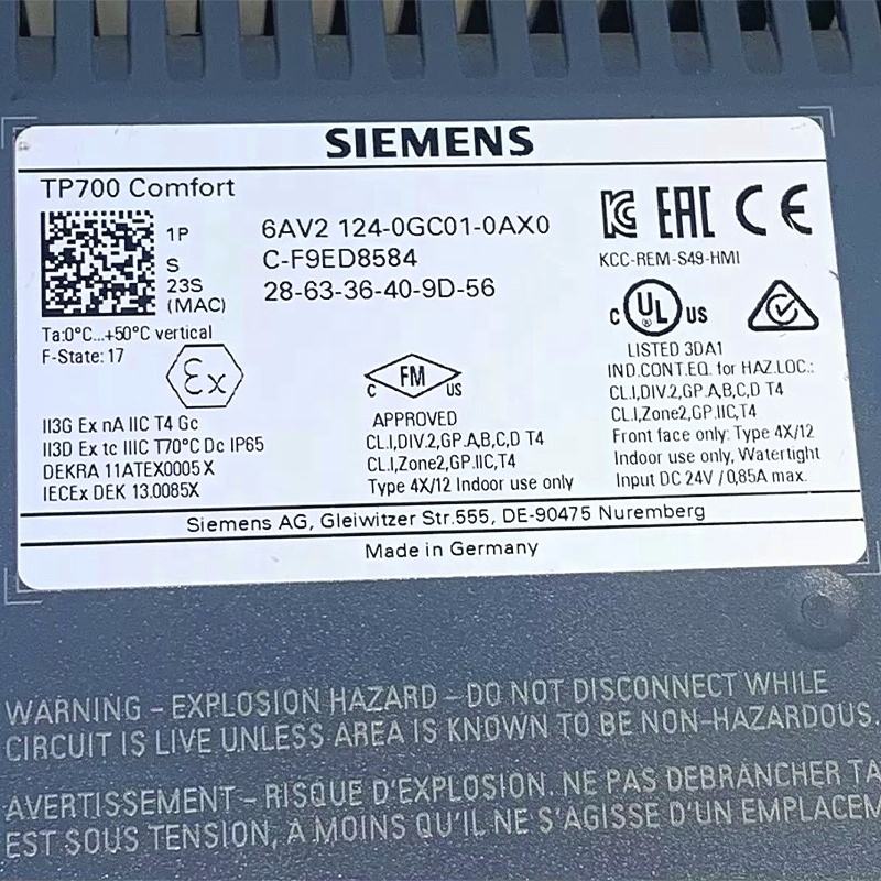Siemens 6AV2124-0GC01-0AX0 Hmi