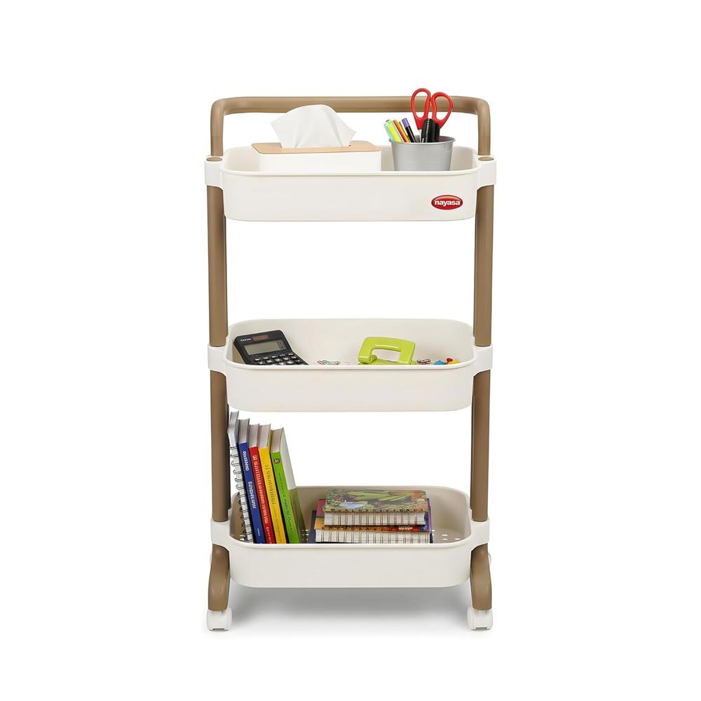 Nayasa Signature Trolley 3 Layer Cart - Color: Multicolor