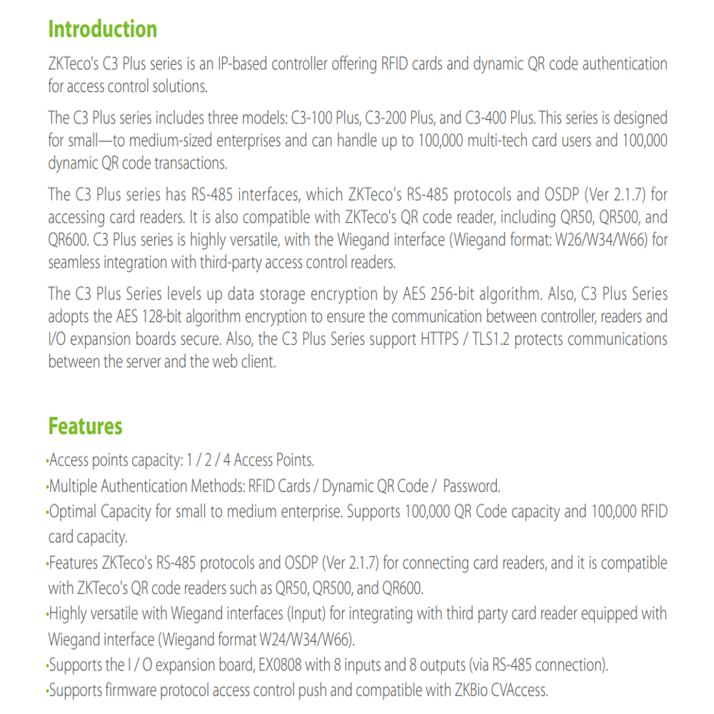 C3-400 4-Door IP-Based Control Panel (C3 Series)