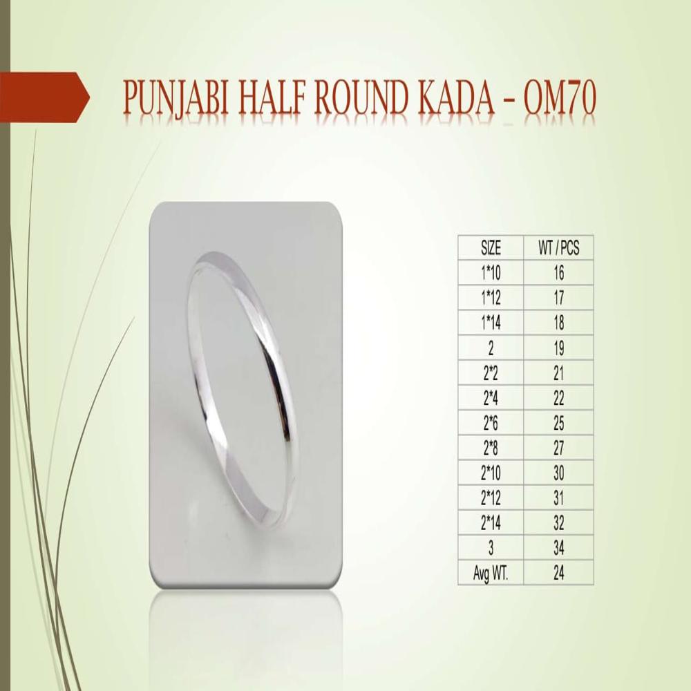 Silver Punjabi Kada - Silver, Size 1x8 To 3 | Celebrating Tradition, Rich Cultural Heritage, Honor, Love & Resilience