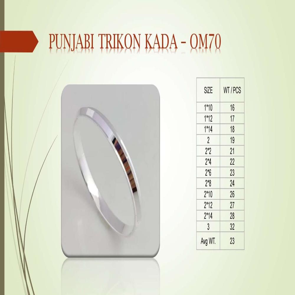 Silver Punjabi Kada - Silver, Size 1x8 To 3 | Celebrating Tradition, Rich Cultural Heritage, Honor, Love & Resilience