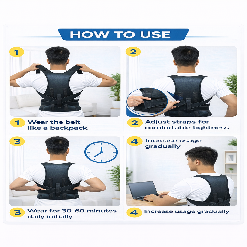 Posture Corrector Belt - Dimension (L*w*h): 12*12*04 Inch (In)