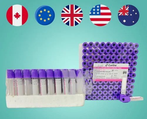 Curdia K2EDTA Non Vacuum Blood Collection Tube - 2ml Pack of 100 Pieces