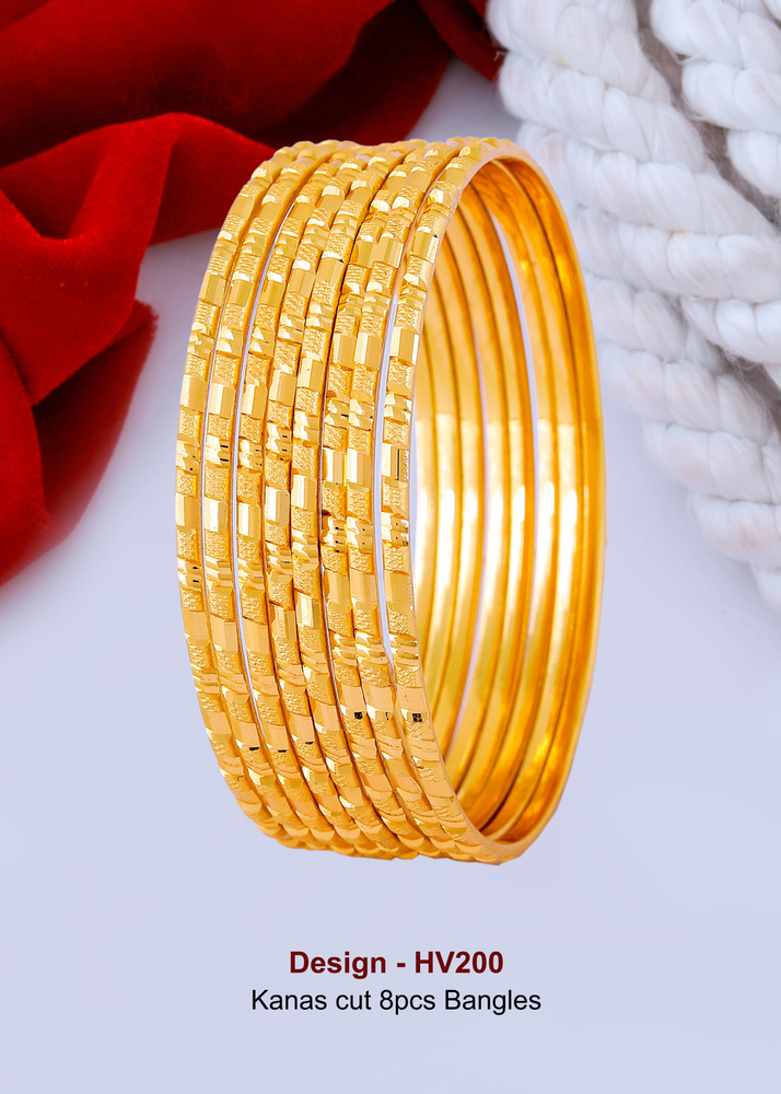HV200 Gold Plated 8Pcs Bangles