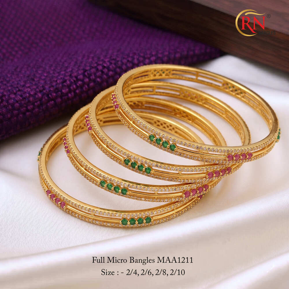 Gold Plated Bangles - Diameter: 2/4