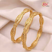 Gold Plated With Ad Stone Bangles