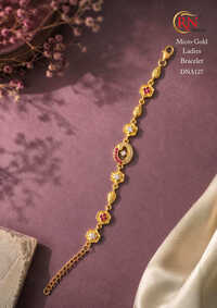Gold Plated Ladies Bracelet - Diameter: Adjustable