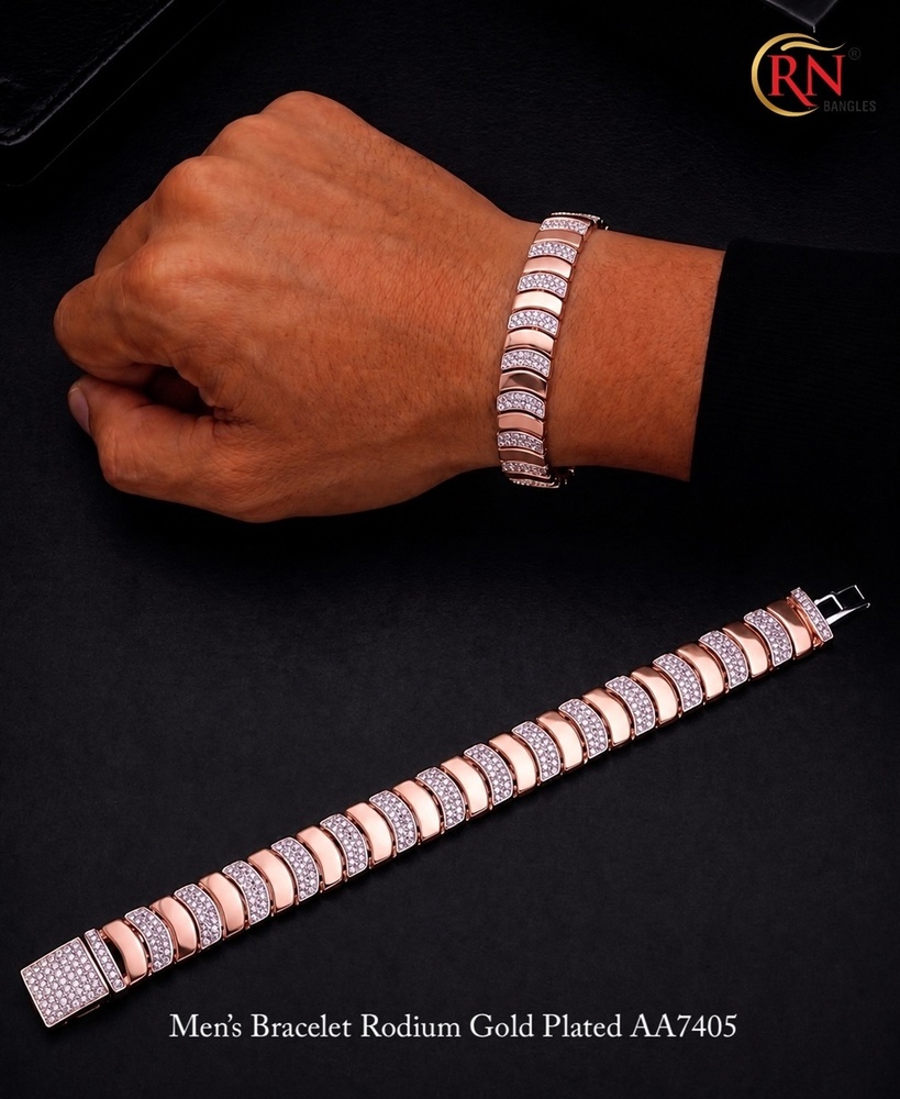 AA7405 Rodium Rose Gold Men Bracelets