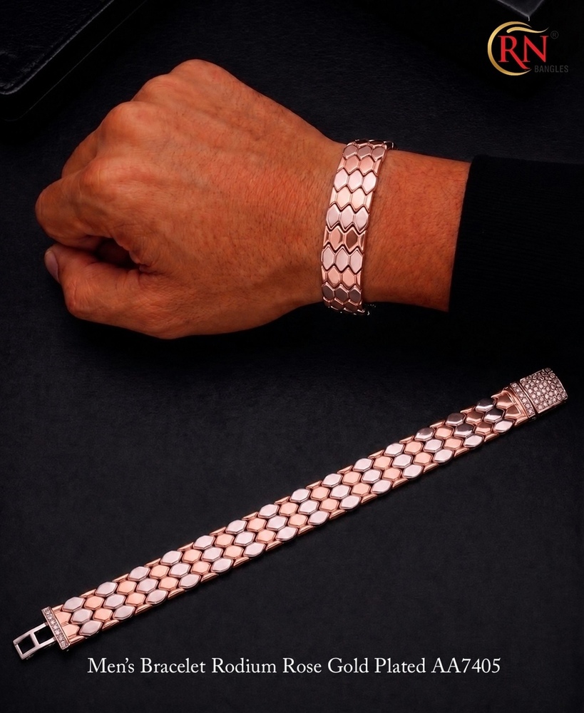 Rose Gold Men Bracele - Diameter: Approx. 2.5 To 2.7 Inches