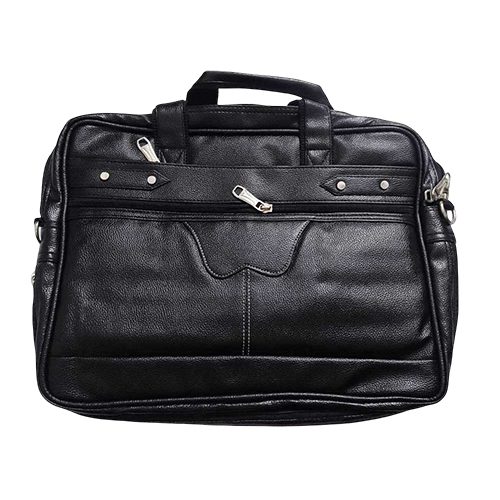 Leather Laptop Bag - Color: Black