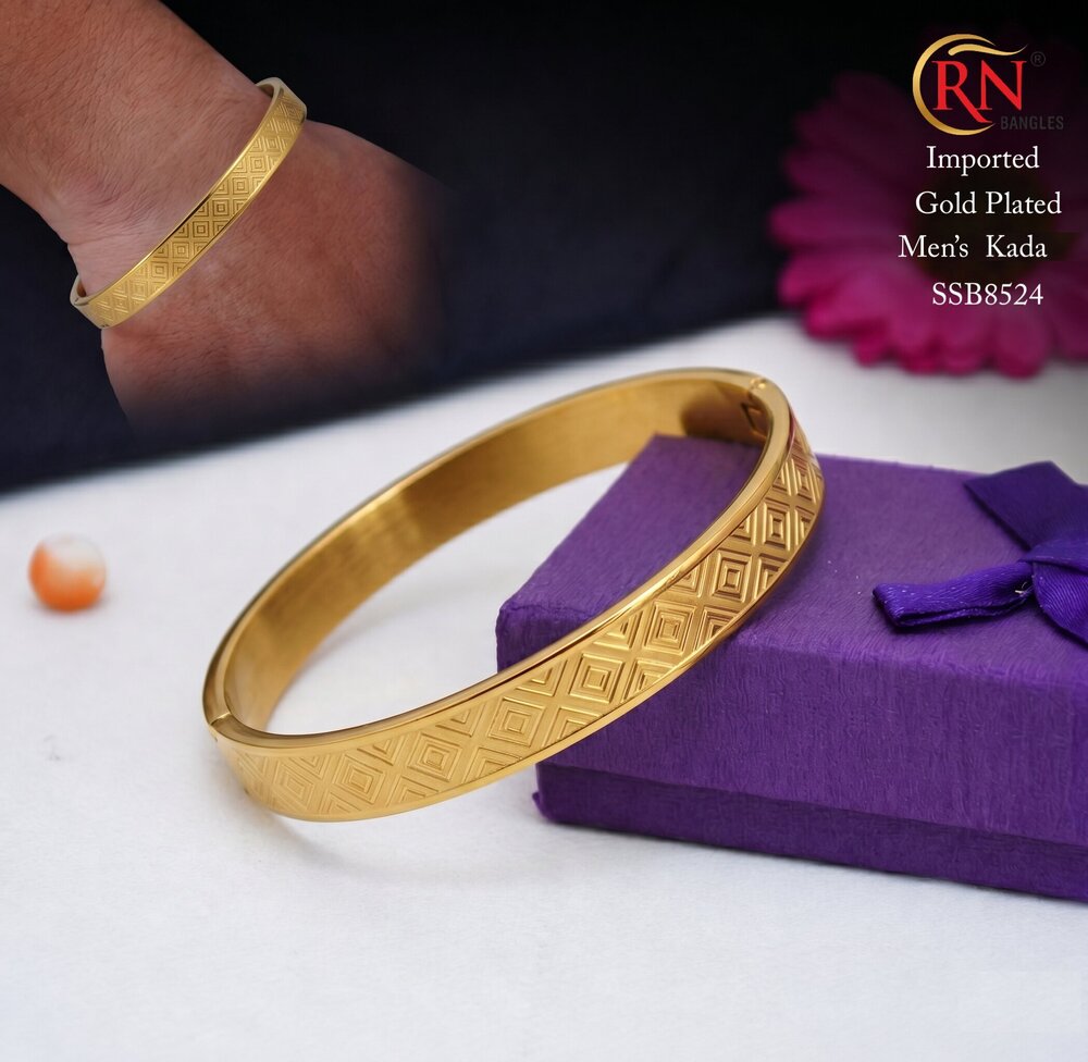 SSB8524 Imported Gold Plated Men's Kada