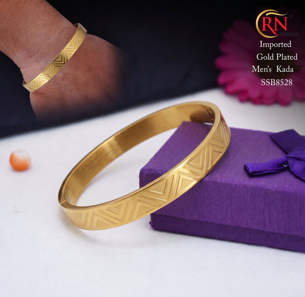 SSB8528 Imported Gold Plated Men's Kada