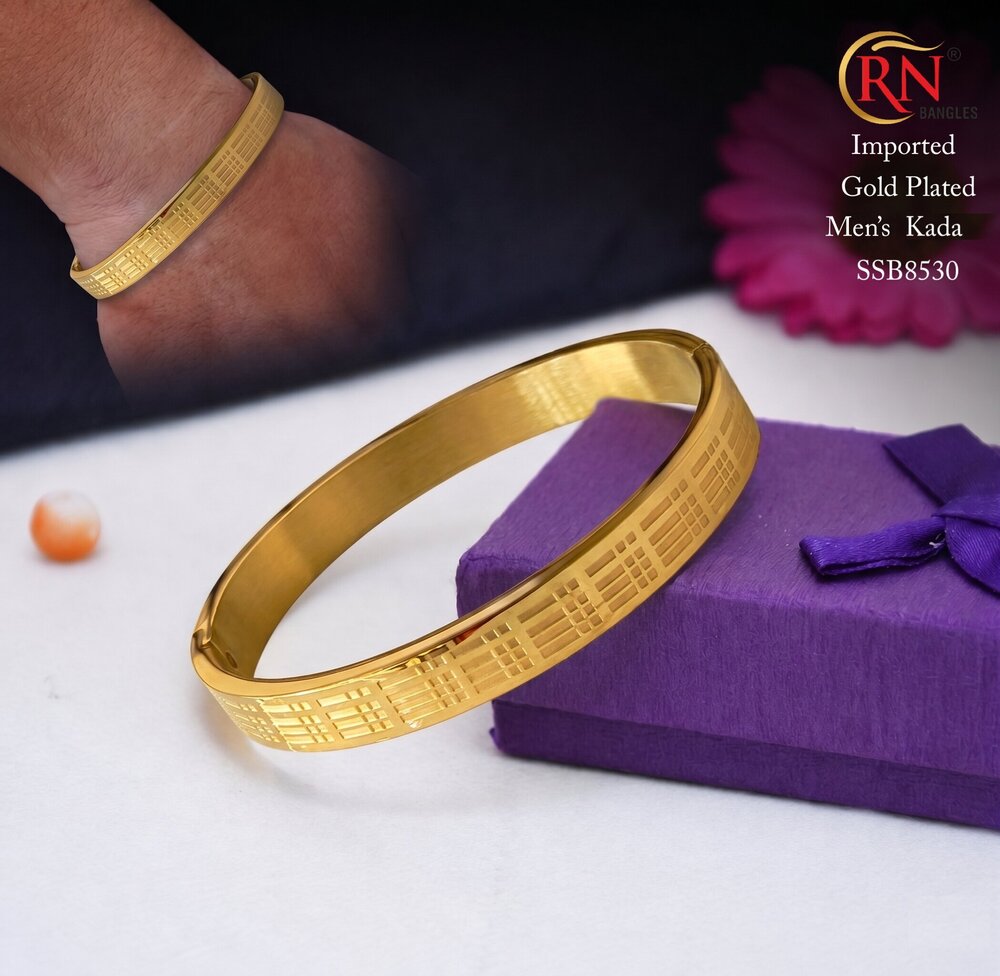 SSB8530 Imported Gold Plated Men's Kada