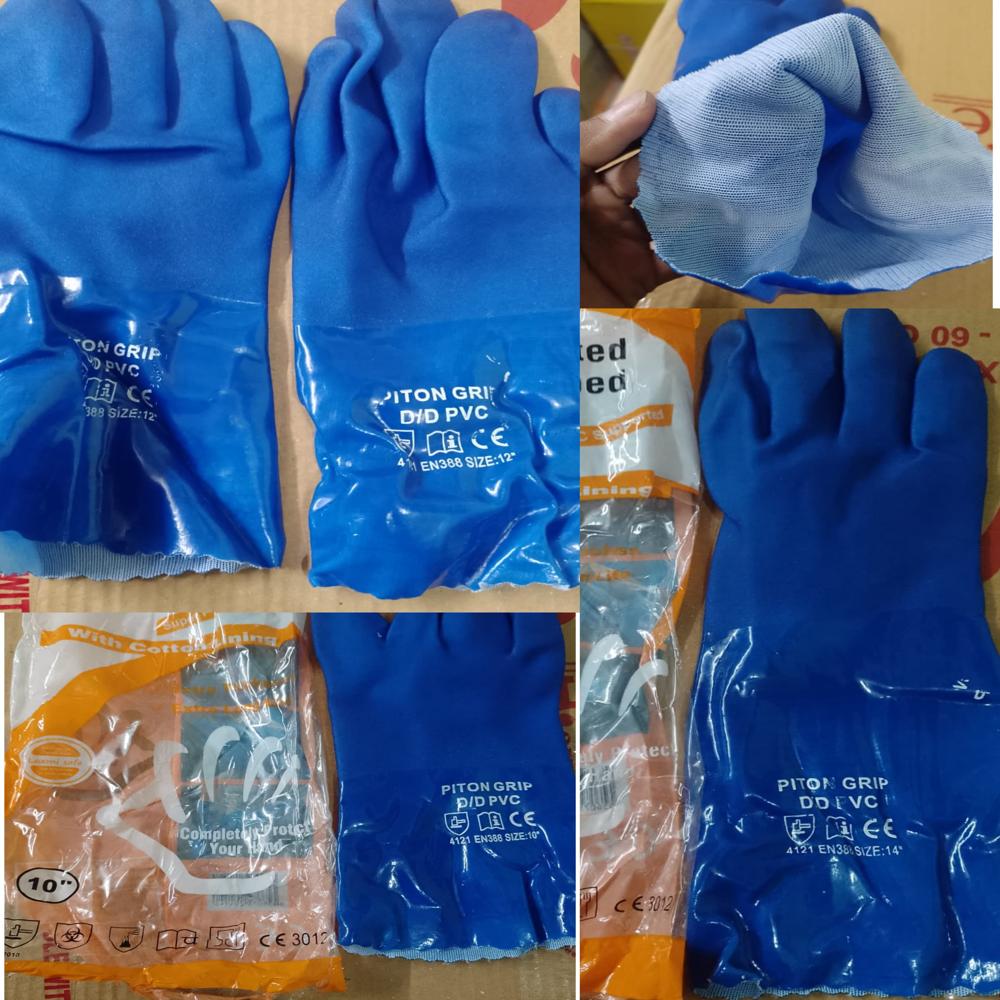 Pvc Supported Glove - Color: Blue