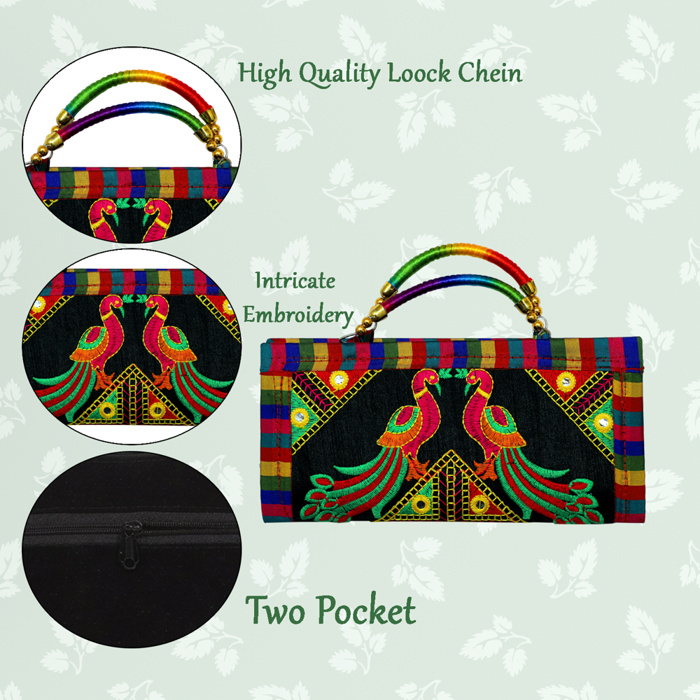 Traditional Indian Ethnic Hand Purse with Handle  3