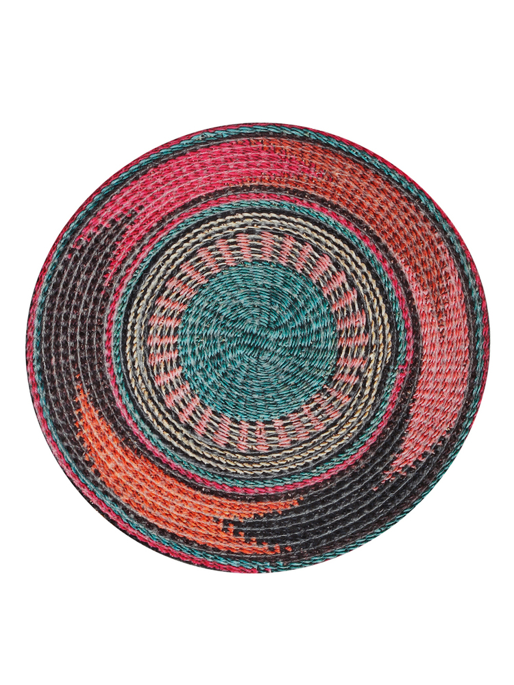 Multicolor Concentric Round Braided Placemat