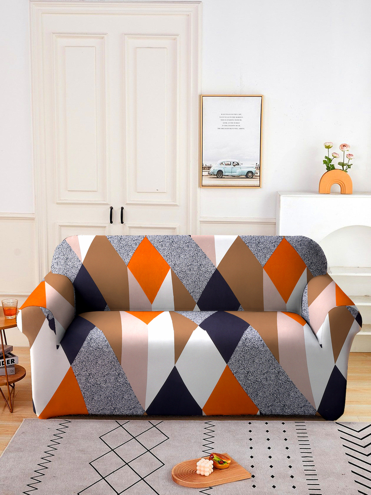 Multicolor Geometric Elastic Sofa Cover