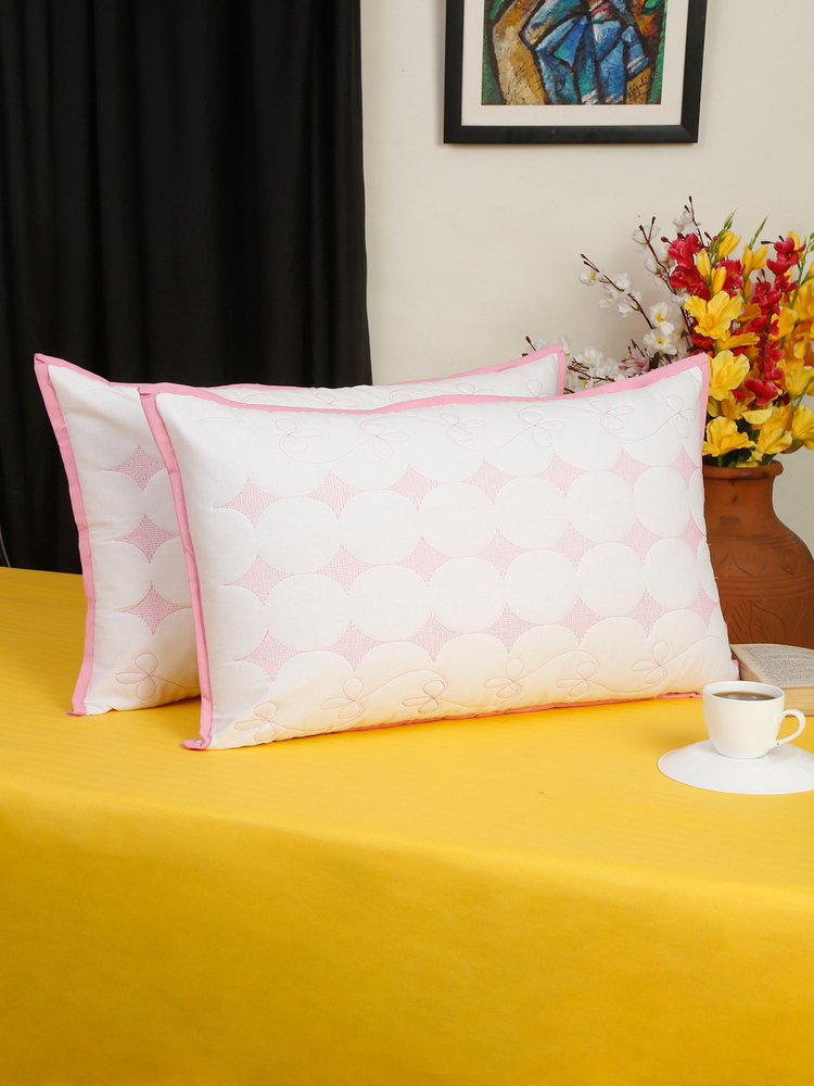 Pink Premium Quilted Pillow Cover