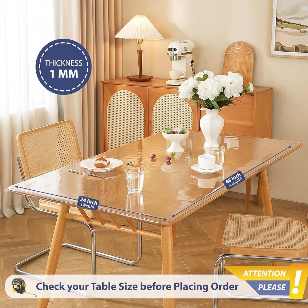 Transparent Heavy Duty 1mm PVC Dining Table Cover