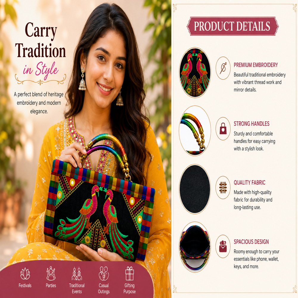 Premium Kutchi Work Party Wear Purse 13