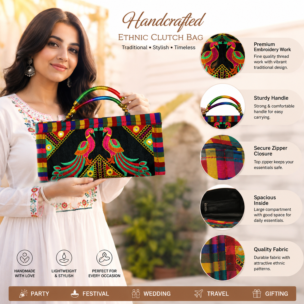 Designer Wedding Collection Clutch For Ladies  14 - Color: Black