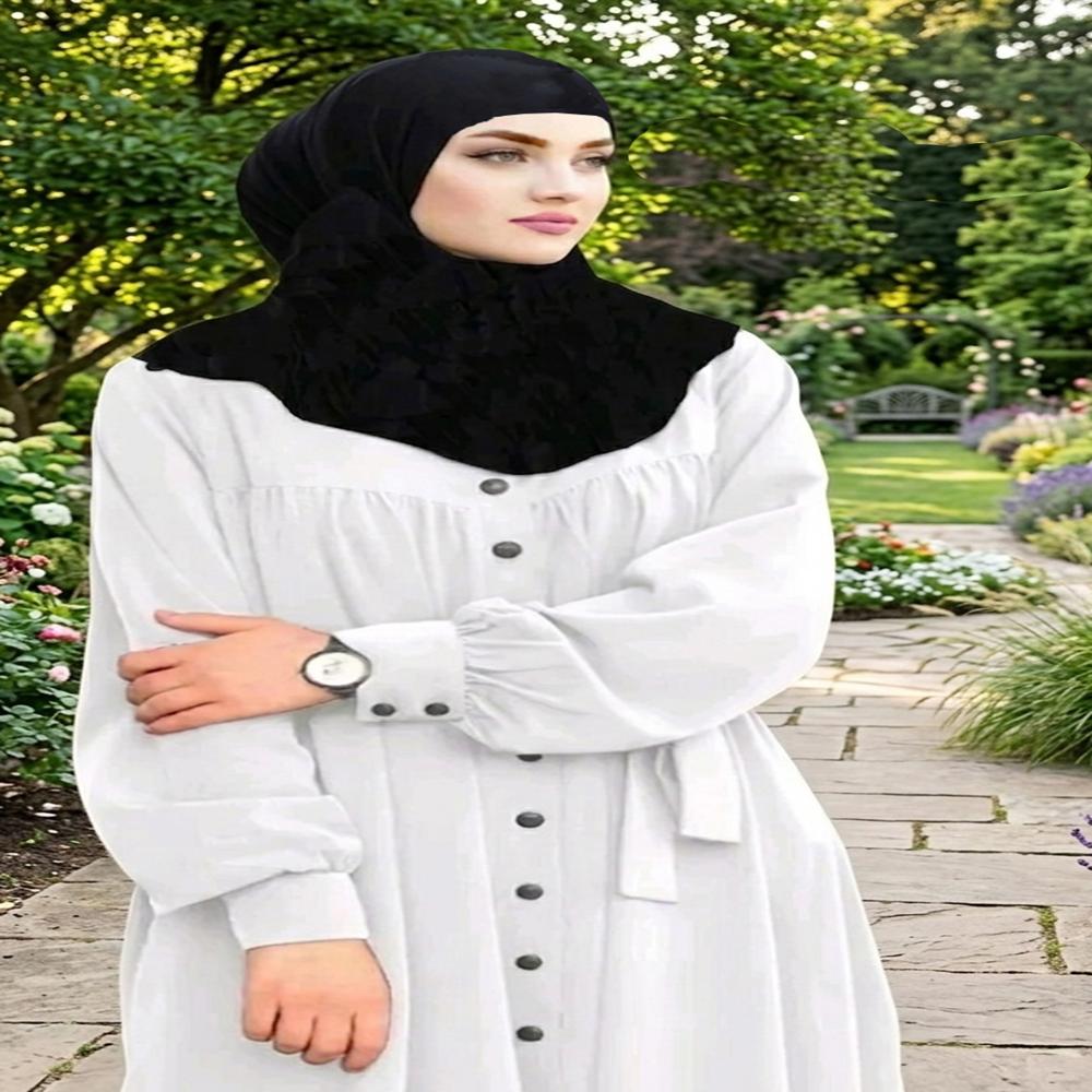 White Plain AbayaBurqa For WomenTraditional BurkhaModest Abayas Abaya TrendsIslamic ClothingStylish Dubai Abaya - Bust Size: 56 Inch (In)