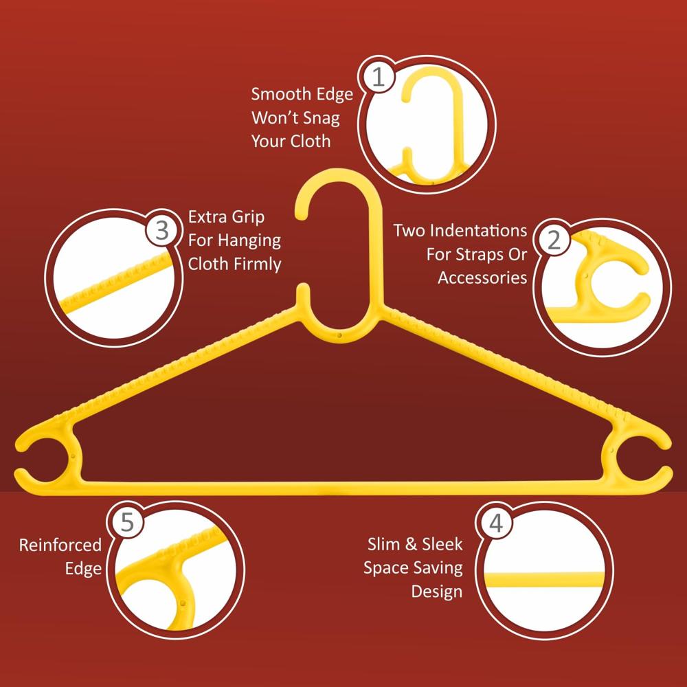 Nayasa Plastic Clothes Hangers Set of 6