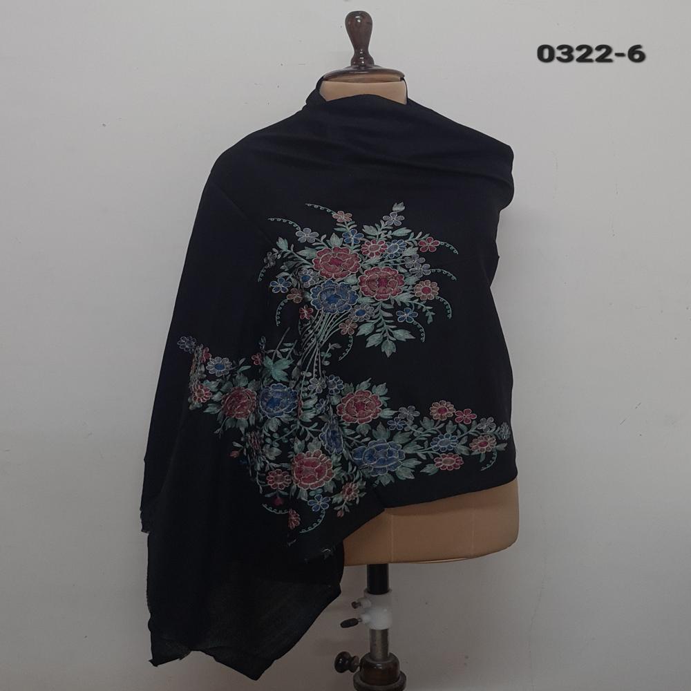 Pure wool embroidered floral design stoles