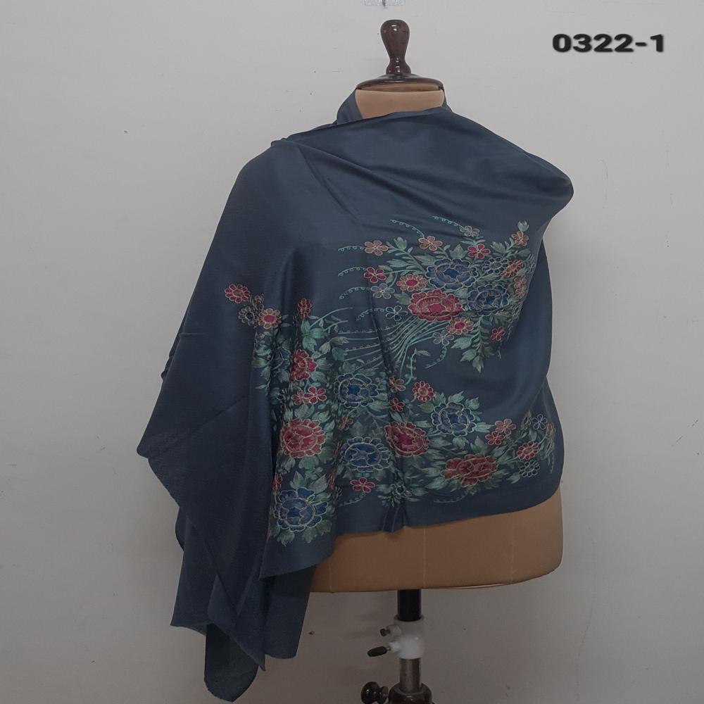 Pure wool embroidered floral design stoles